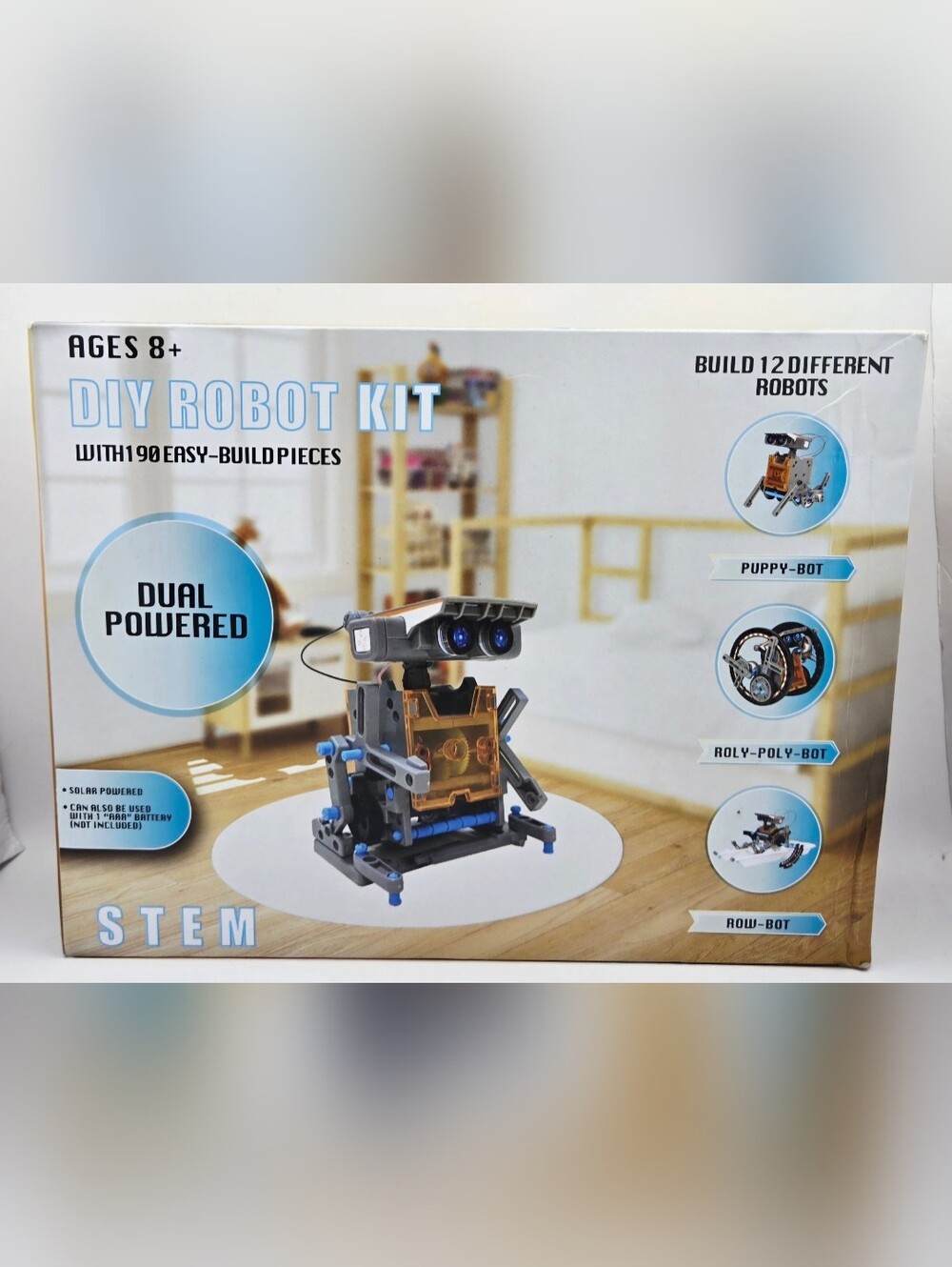 DIY Robot Kit STEM Science Building Set 190 Pieces Builds 12 Different Robots